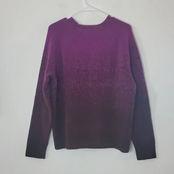 Athleta Jacquard Sweater Size Medium Merino Wool Purple Burgundy Soft Cozy - Picture 8 of 10